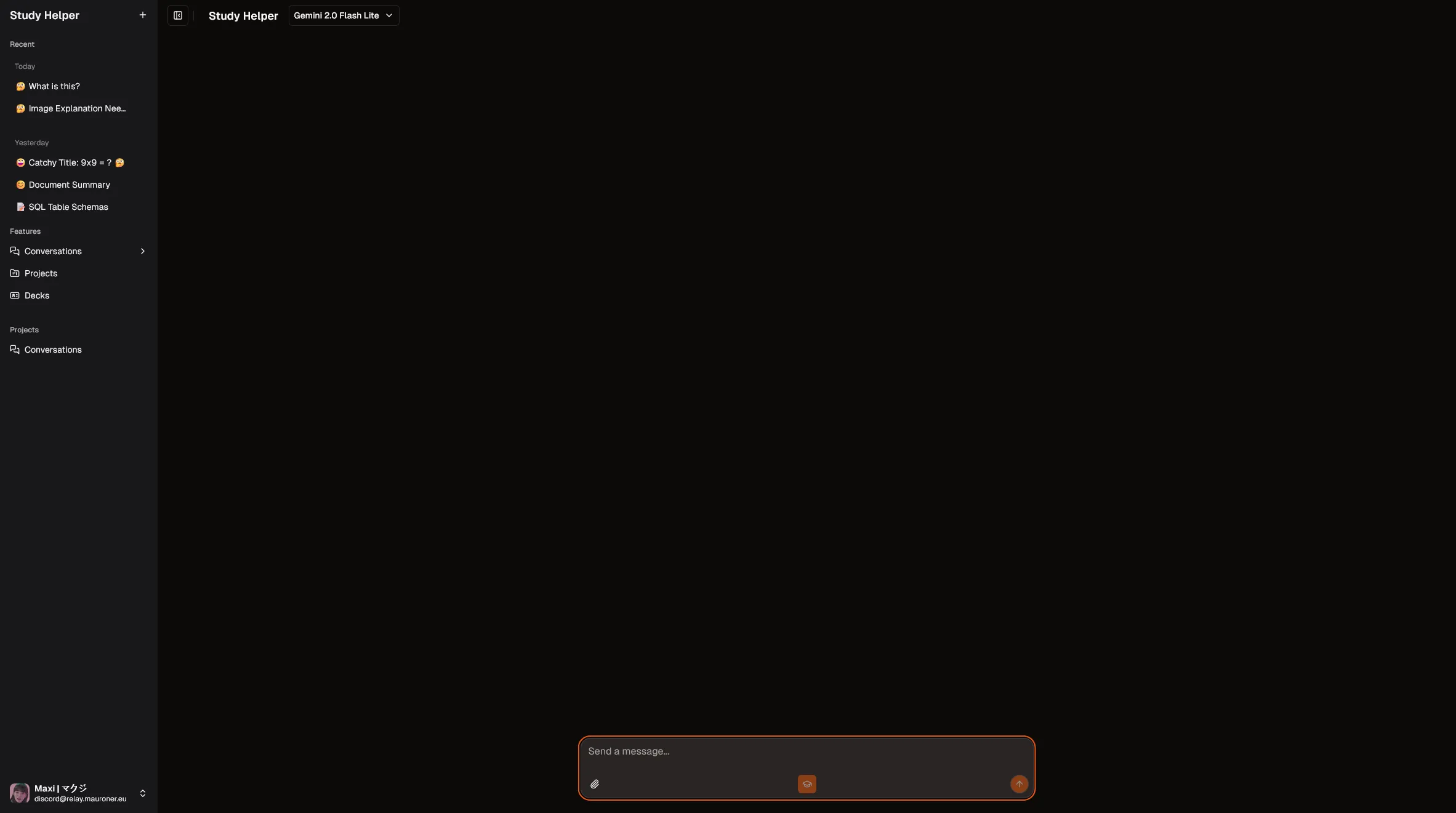 Visual representation of the Study Helper AI chat app